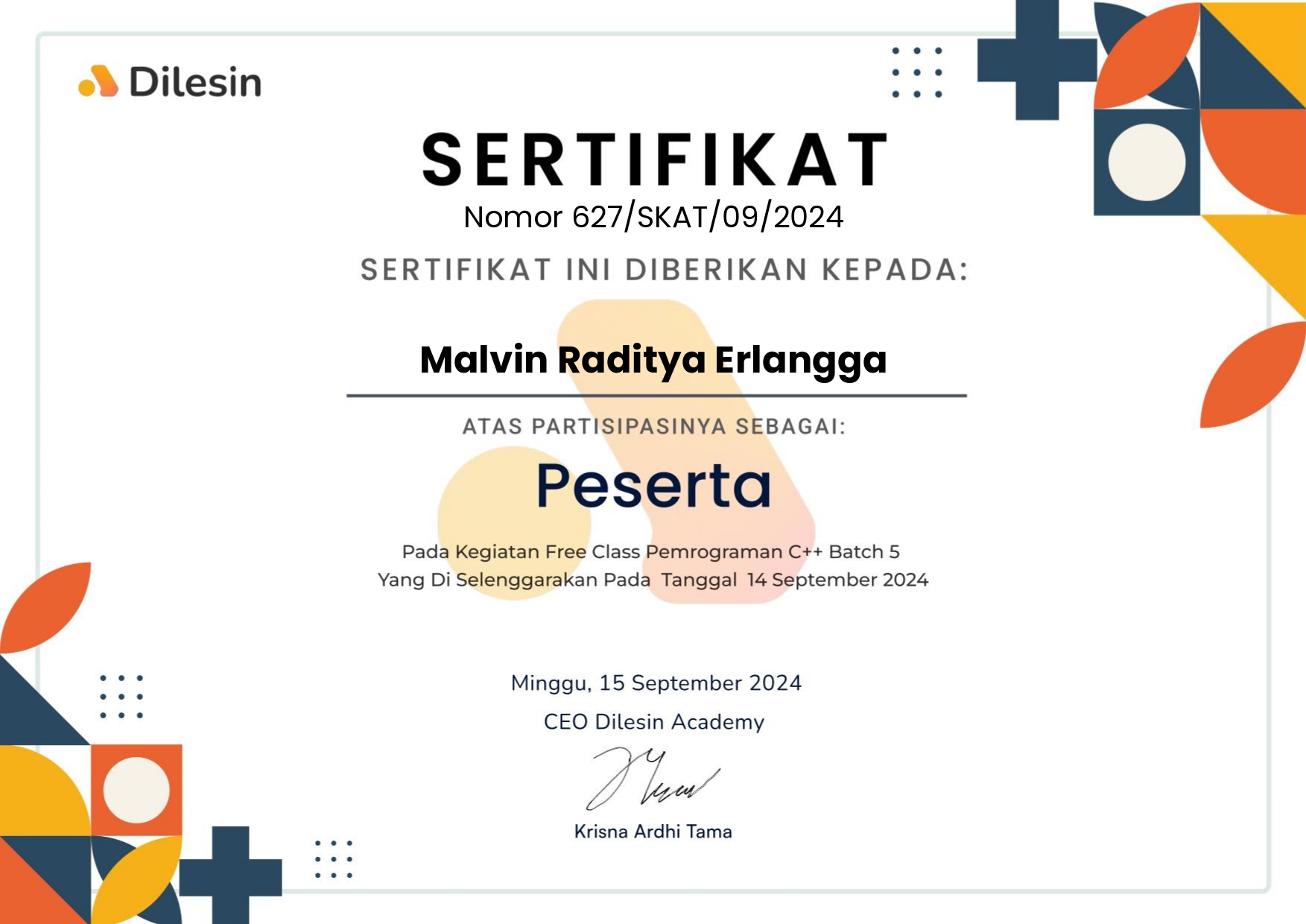Certificate 1